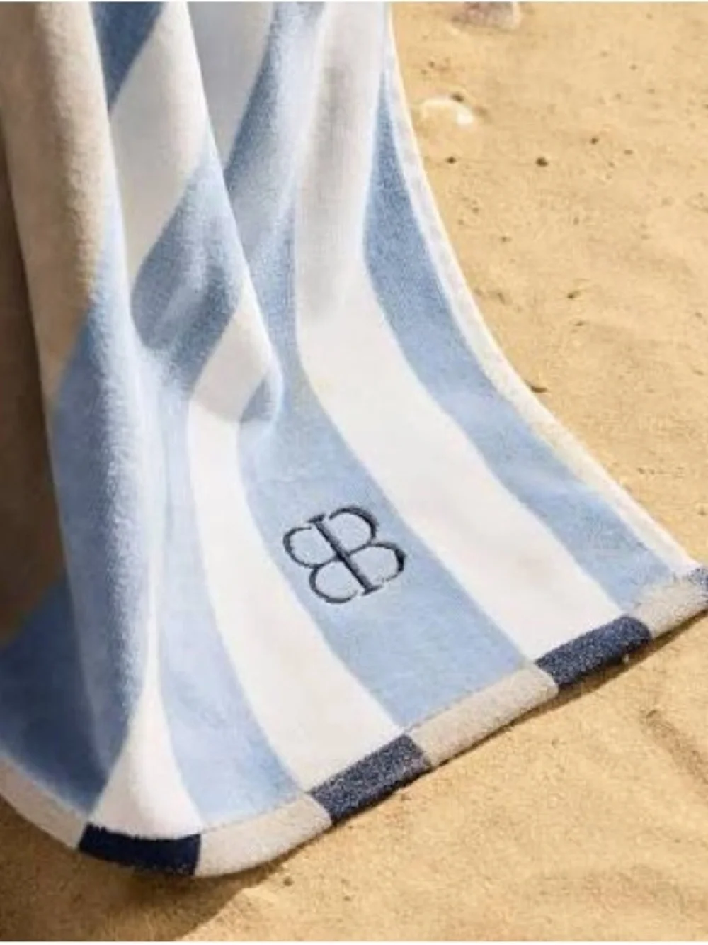 Boll & Branch Hydrangea Harbor Stripe beach towel 🏝️
